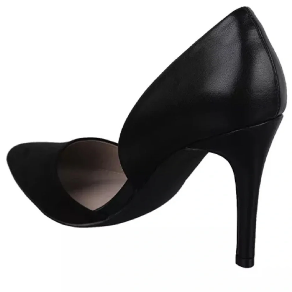 French Connection Women’s Pointy D’orsey Heels Size 10 Black Leather Cocktail